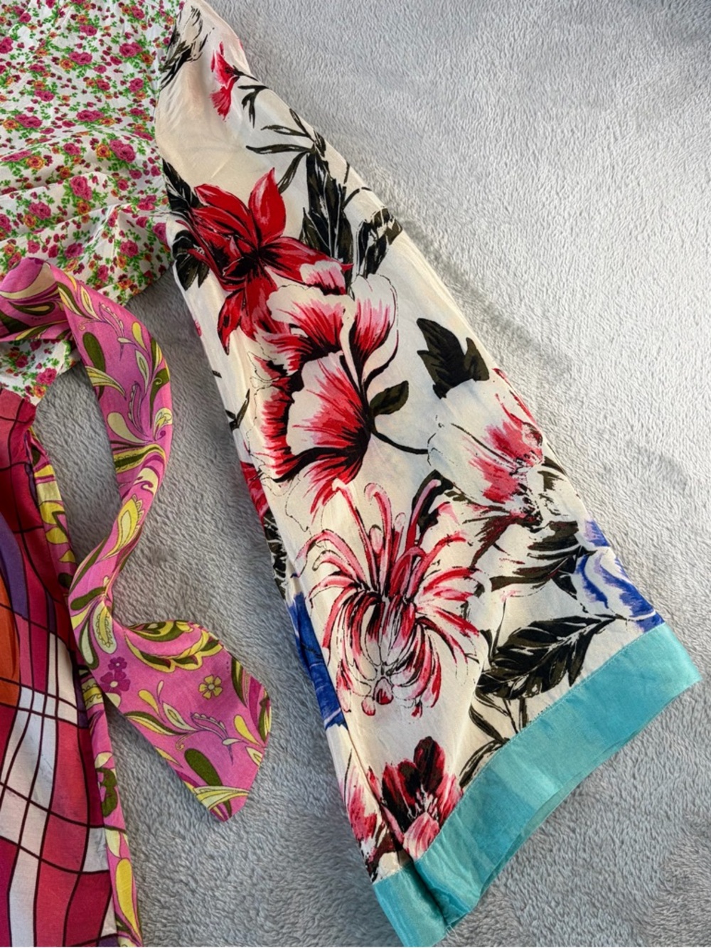 River Island Size 8 flirty kimono wrap dress block mixed prints - Picture 5 of 10